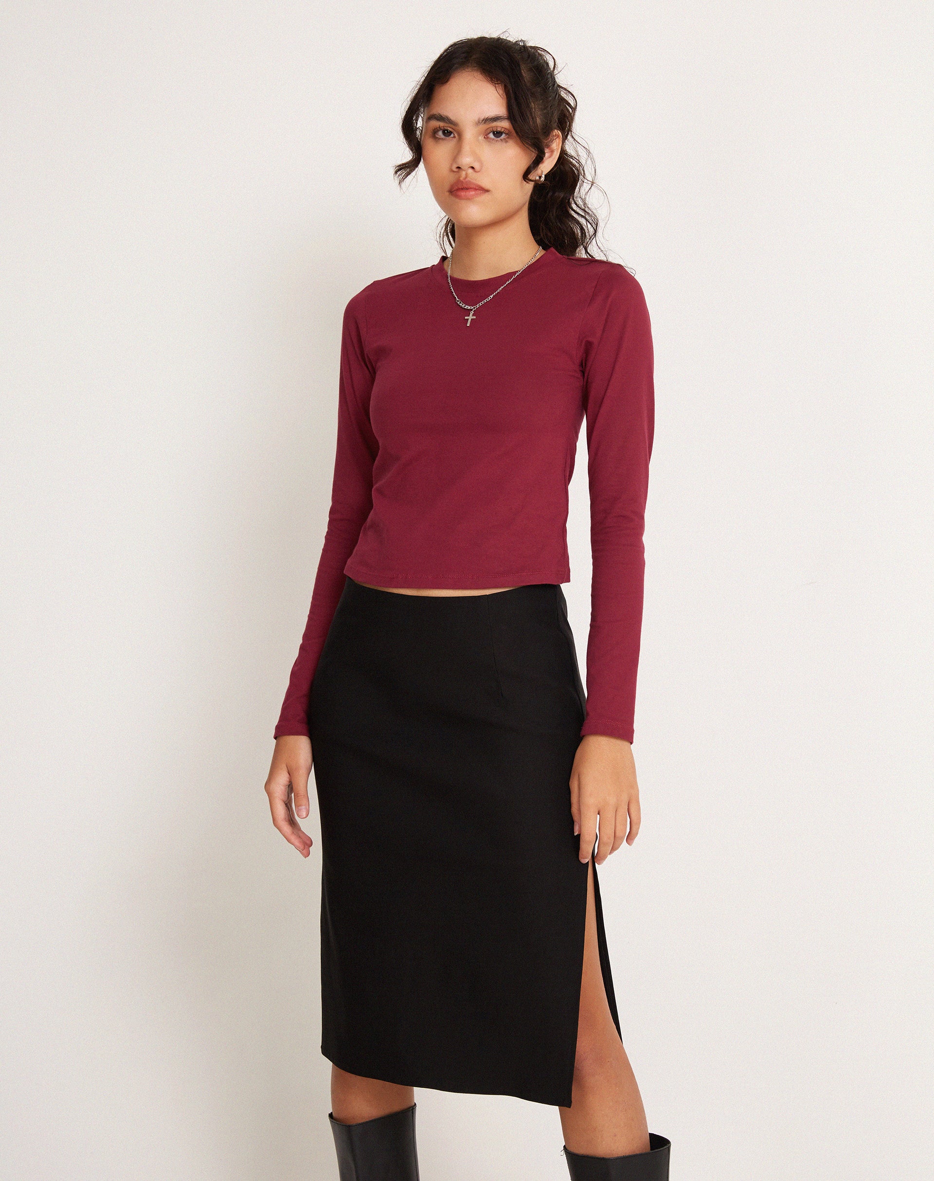 Suratmi Long Sleeve Top in Plum-Nico Sky