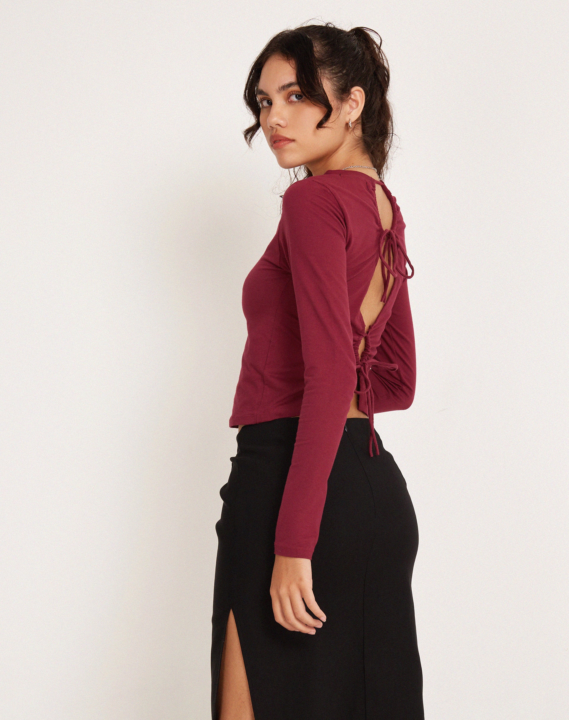Suratmi Long Sleeve Top in Plum-Nico Sky