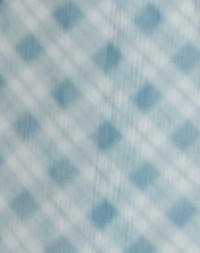 Surina Maxi Skirt in Blurred Check Blue-Nico Sky