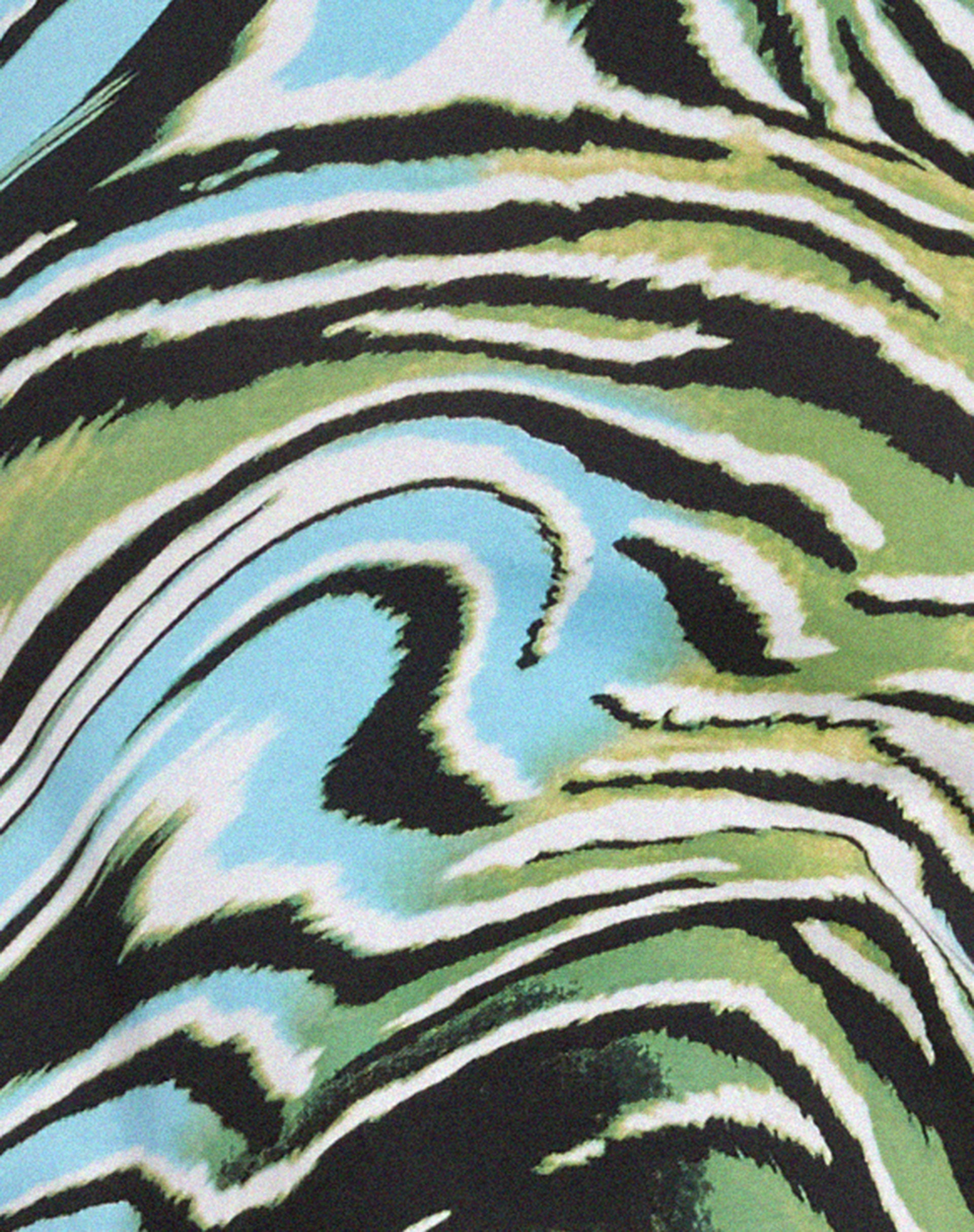 Surtie Crop Top in Warped Zebra Blue-Nico Sky