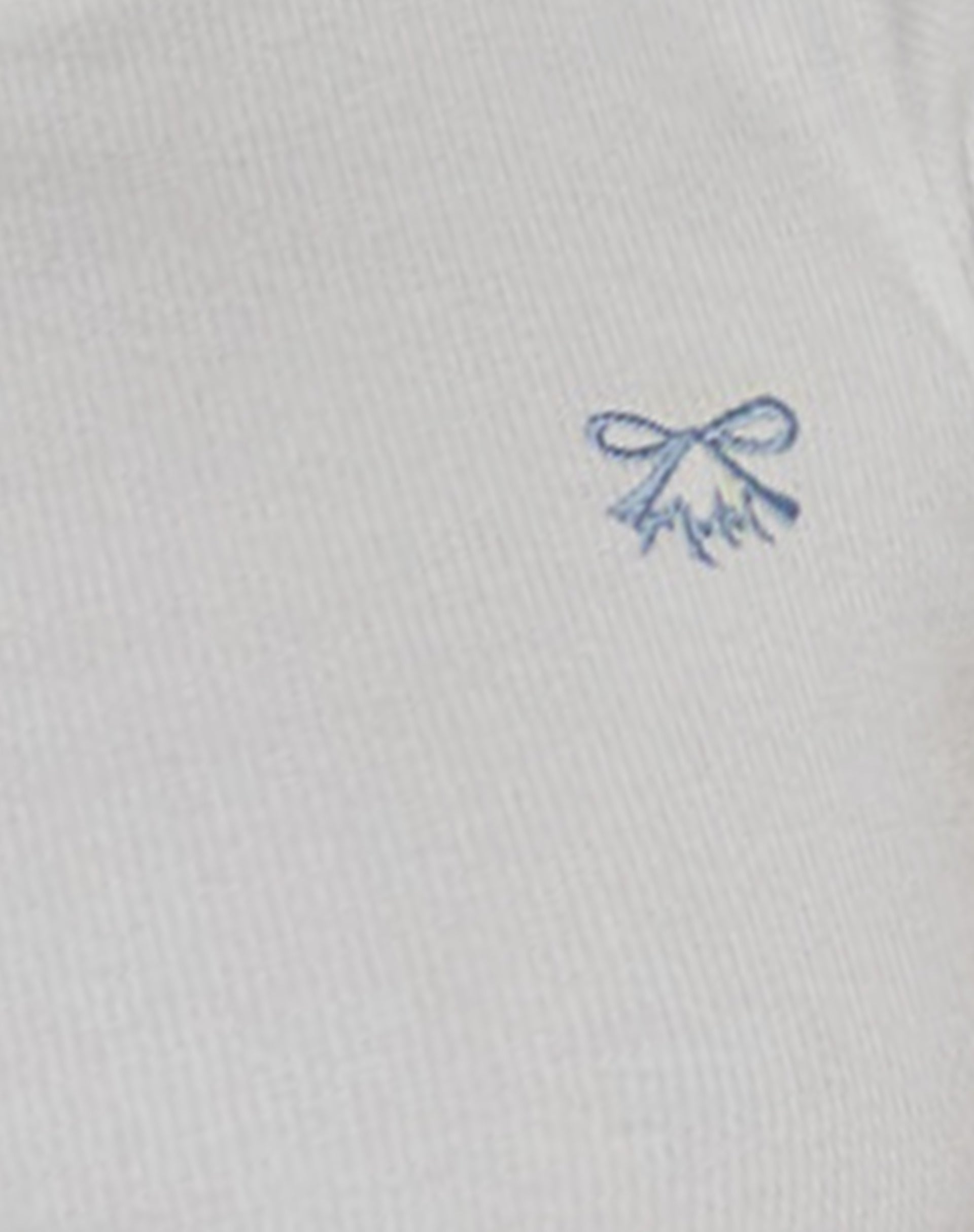Suti Ribbed Baby Tee in Off White with Blue Bow M Embroidery-Nico Sky