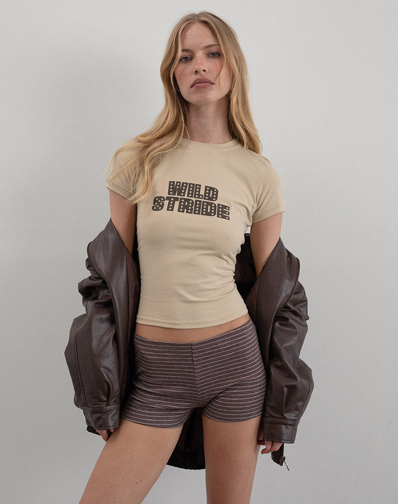 Sutin Tee in Coconut Milk with Wild Stride Graphic-Nico Sky