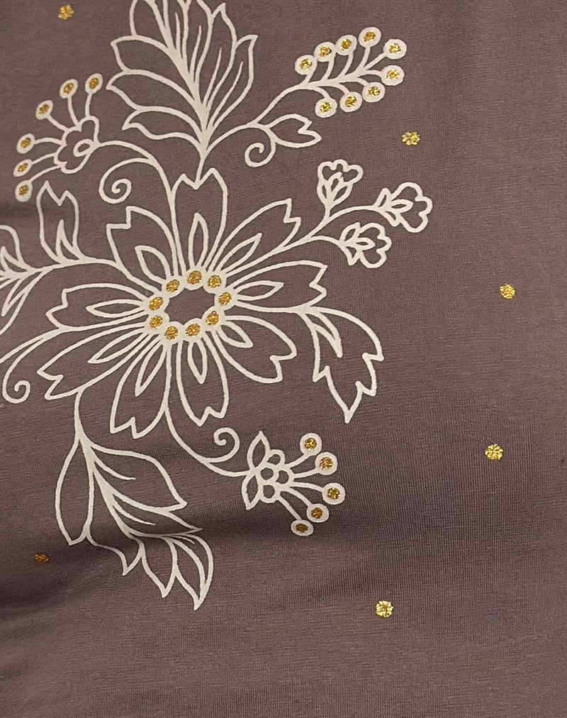 Sutin Tee in Nutmeg Floral Sequin-Nico Sky