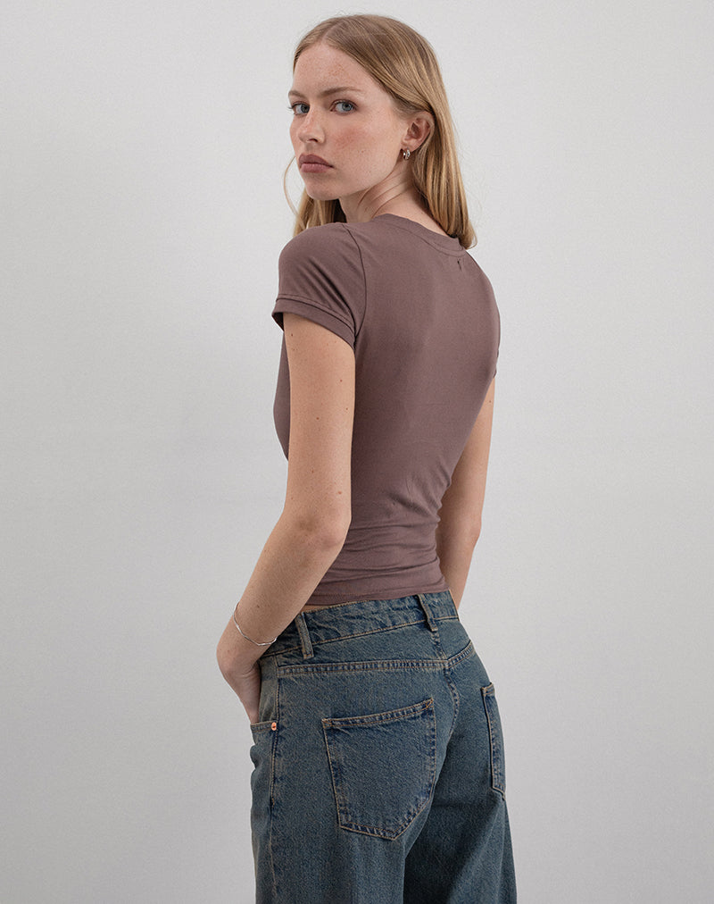 Sutin Tee in Nutmeg Floral Sequin-Nico Sky