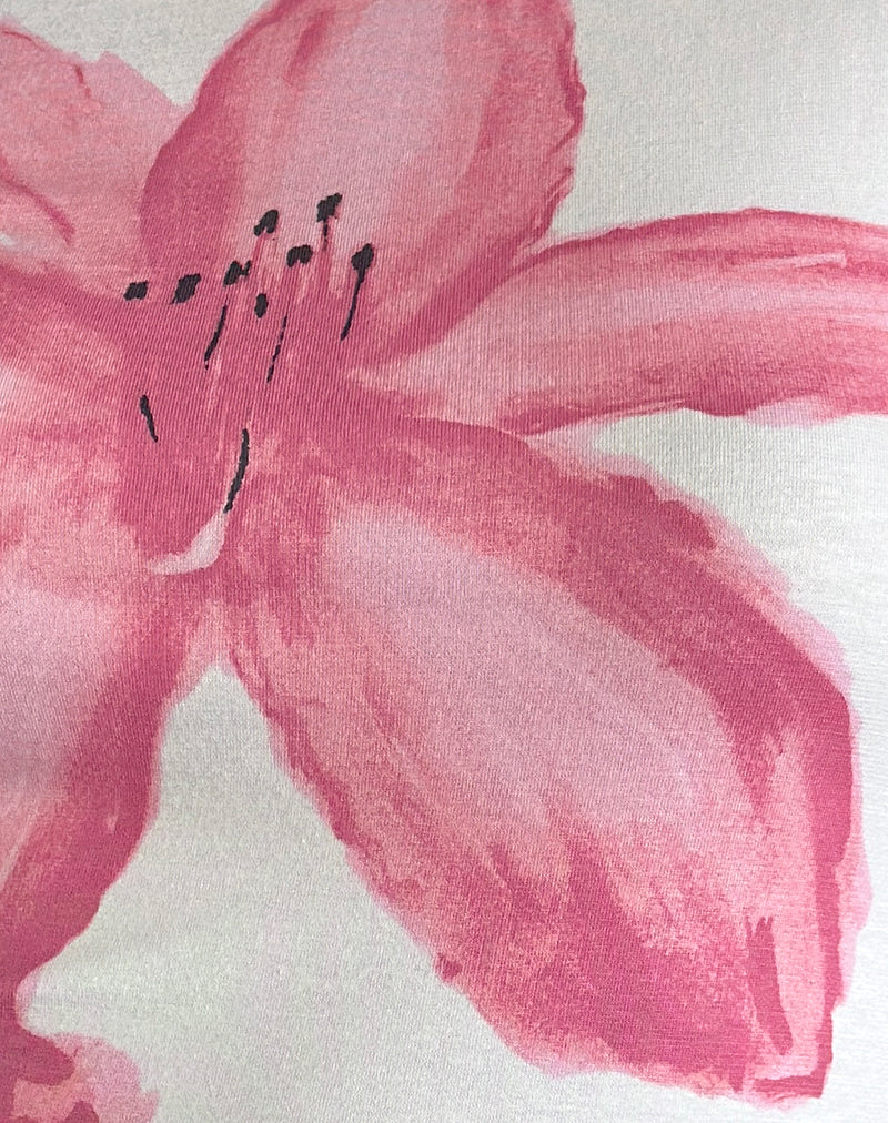 Sutin Tee in White with Painted Flower Pink-Nico Sky