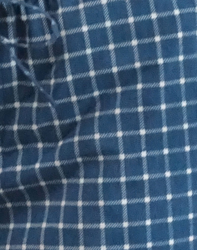 Lirura Low Rise Trouser in Navy Tartan Poplin-Nico Sky