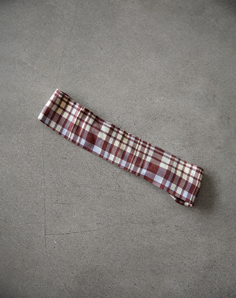 Sala Headband in Multicheck Brown-Nico Sky