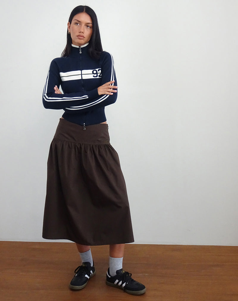 Takiya Zip Through Jacket in Deep Navy with 92 Design-Nico Sky