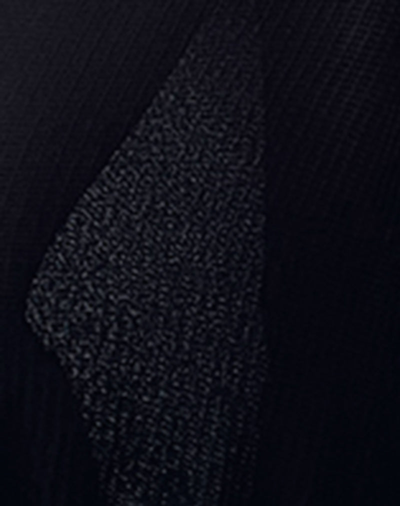 Tanisha Midi Skirt in Rib Knit Black-Nico Sky