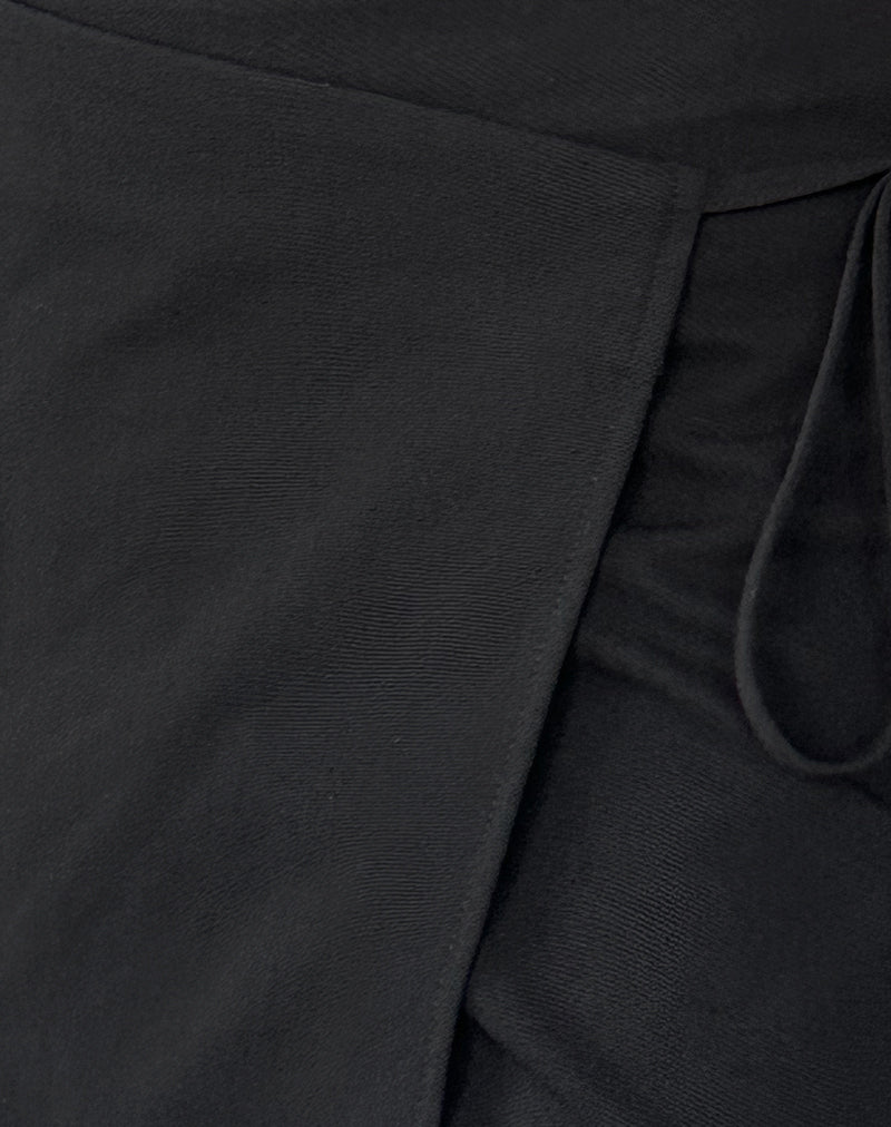 Tanix Wrap Skirt in Tailoring Black-Nico Sky