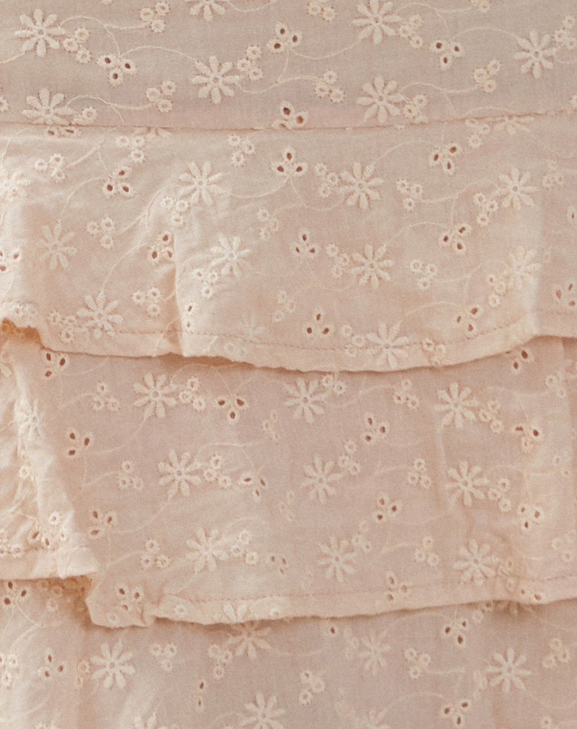 Camigo Mini Skirt in Broderie Blush-Nico Sky