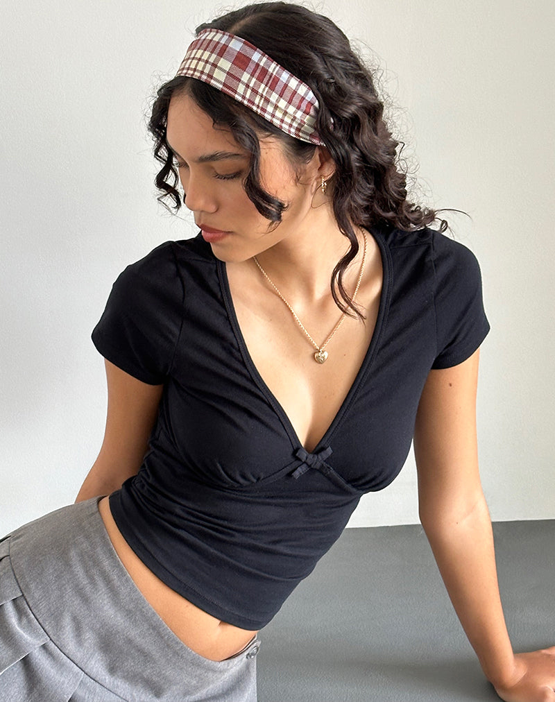 Sala Headband in Multicheck Brown-Nico Sky