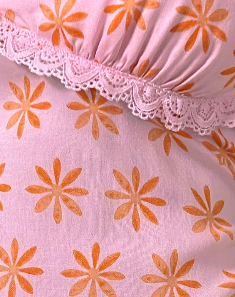 Tavita Mini Dress in Tile Flower Pink-Nico Sky