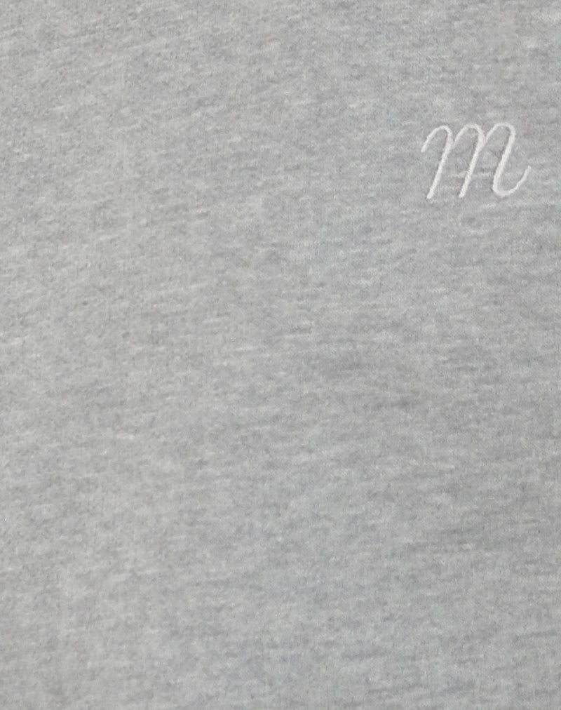 Tedasa Crew Sweatshirt in Grey Marl with M Emblem-Nico Sky