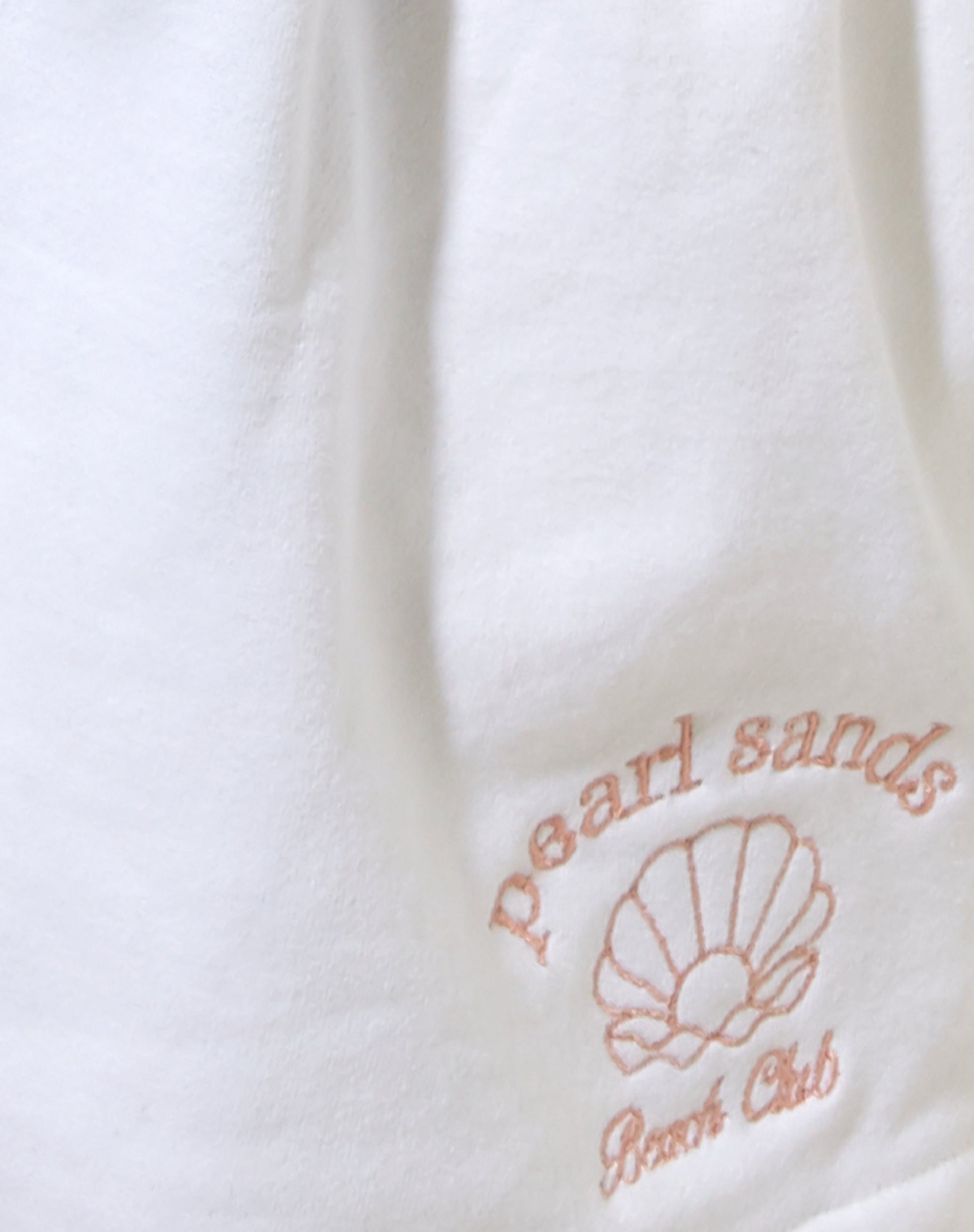 Terry Short in White Pearl Sand Embro-Nico Sky