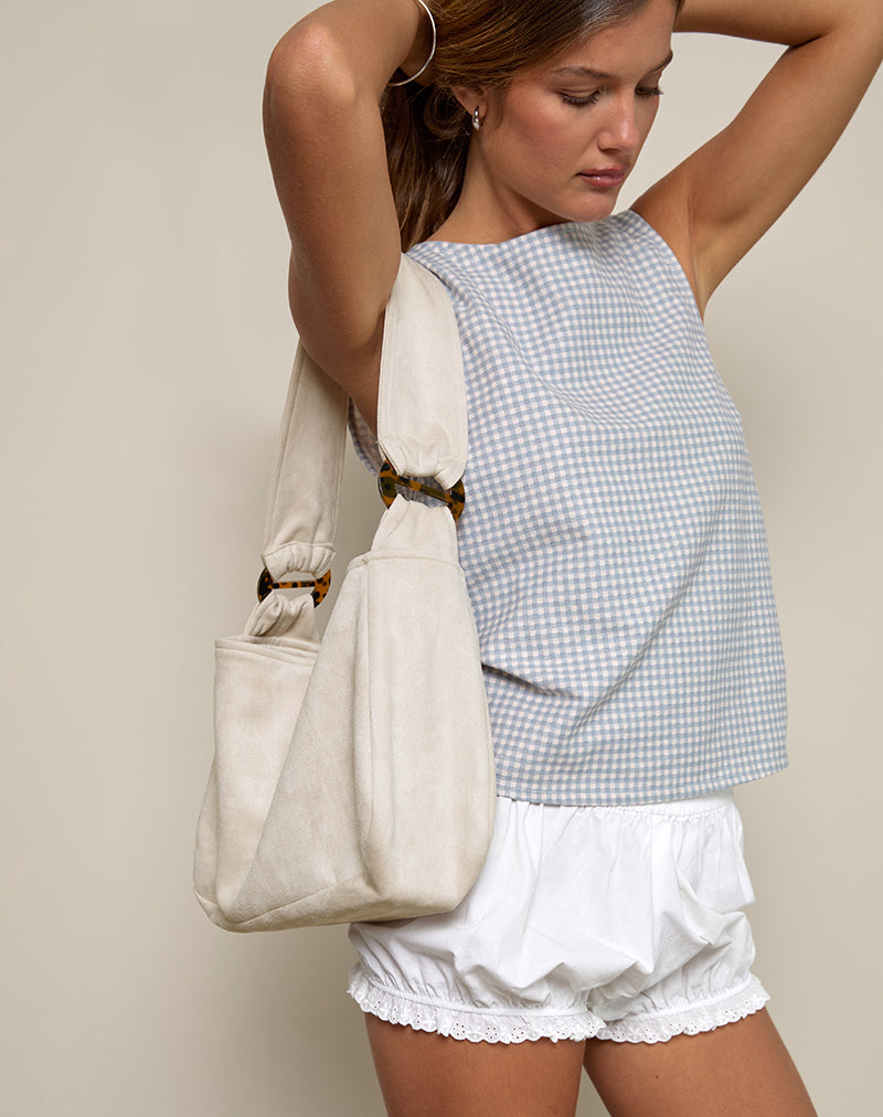 Tetira Bag with Double Tortoise Shell Buckle in Cream-Nico Sky