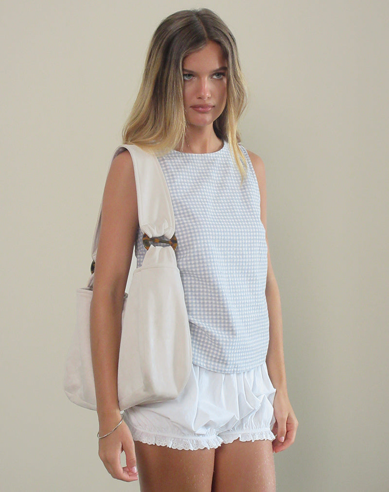 Tetira Bag with Double Tortoise Shell Buckle in Cream-Nico Sky
