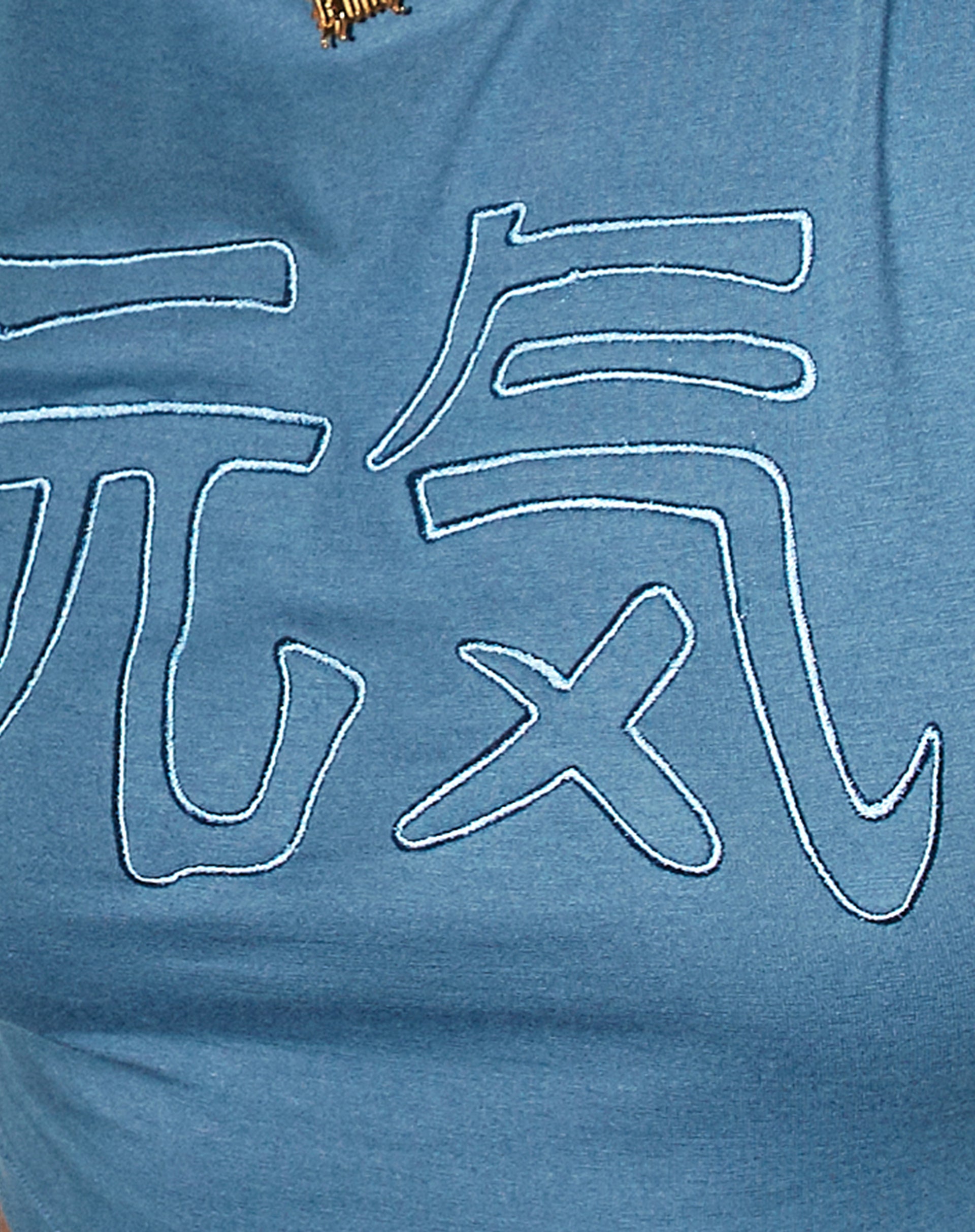 Tindy Crop Top in Mineral Blue Japanese 'Spirit' Embro-Nico Sky