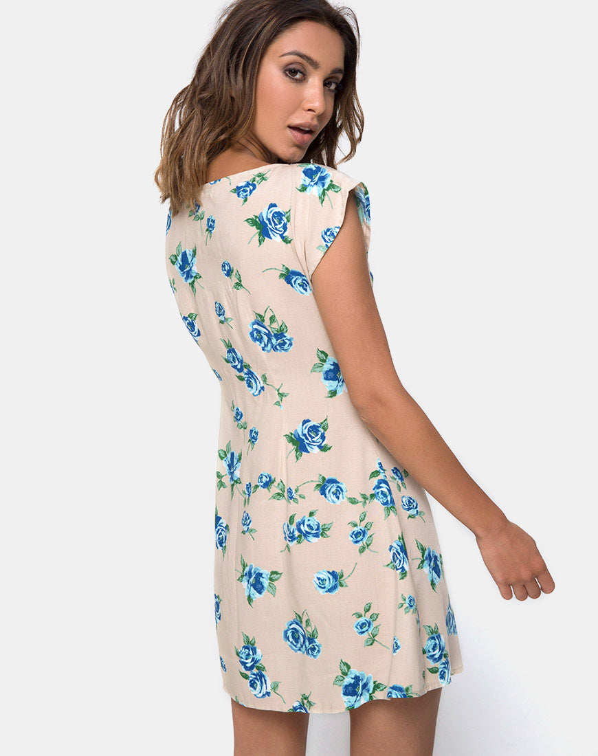 Trisemi Dress in Rose Blossom Blue-Nico Sky