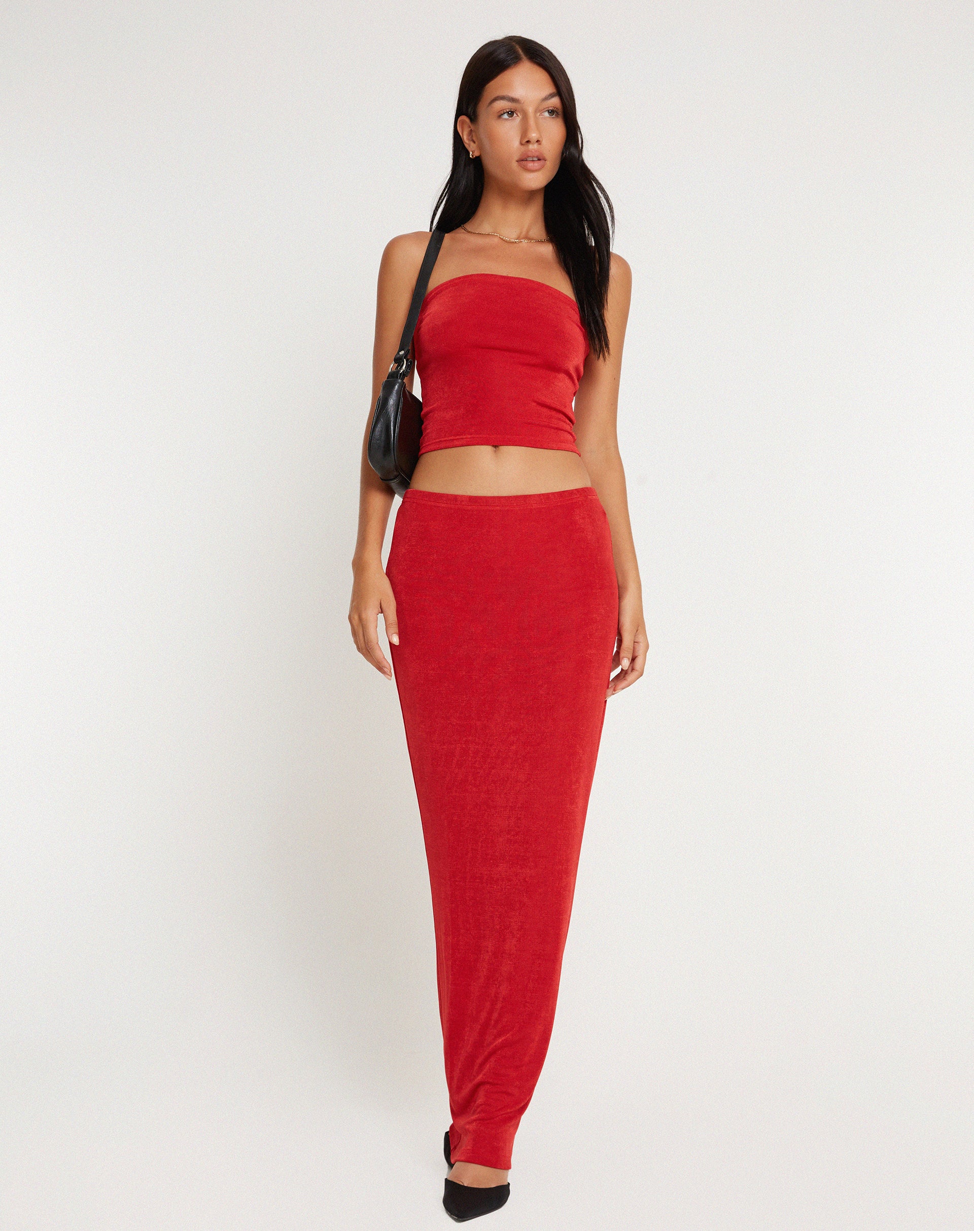 New Tulus Flood Maxi Skirt in Red-Nico Sky