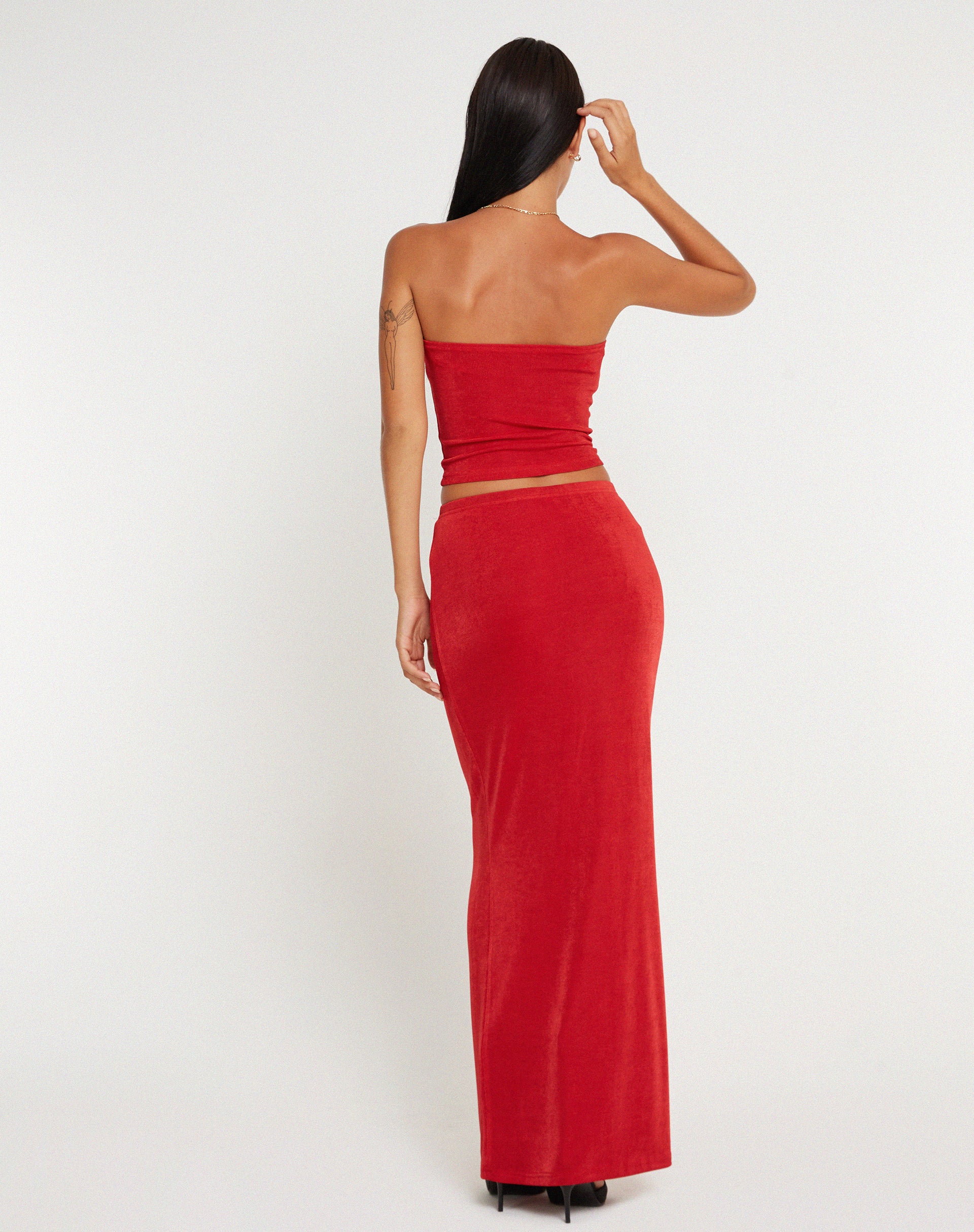 New Tulus Flood Maxi Skirt in Red-Nico Sky