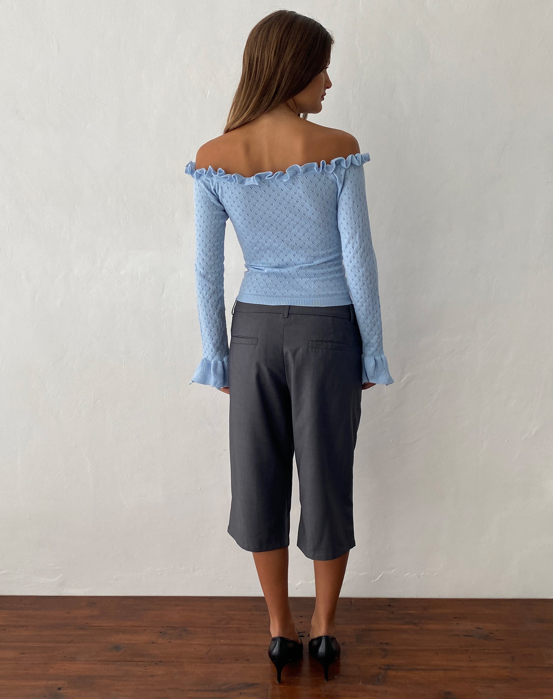 Tuni Capri Trouser in Tailoring Grey-Nico Sky