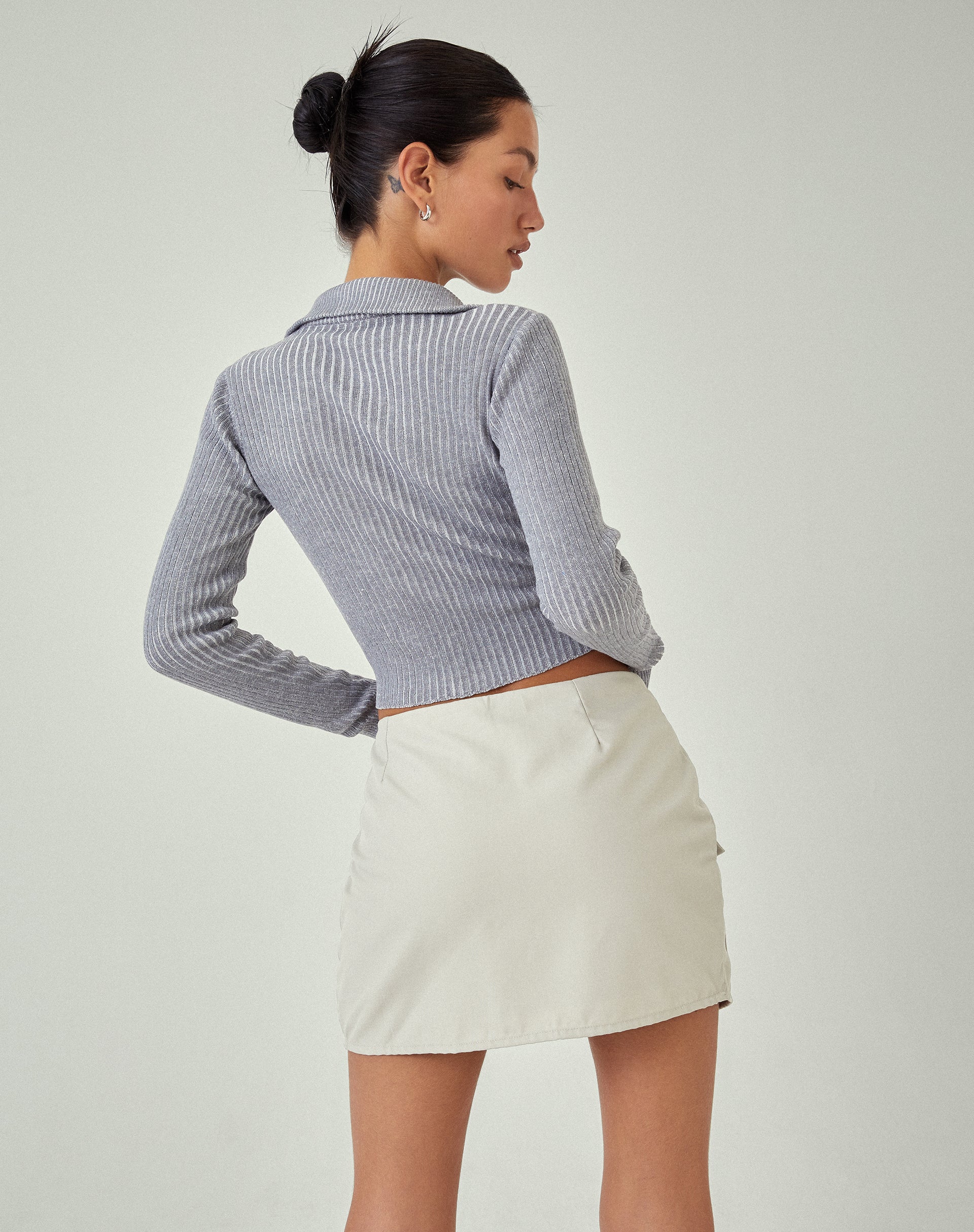Tuzifa Cropped Jumper in Grey-Nico Sky