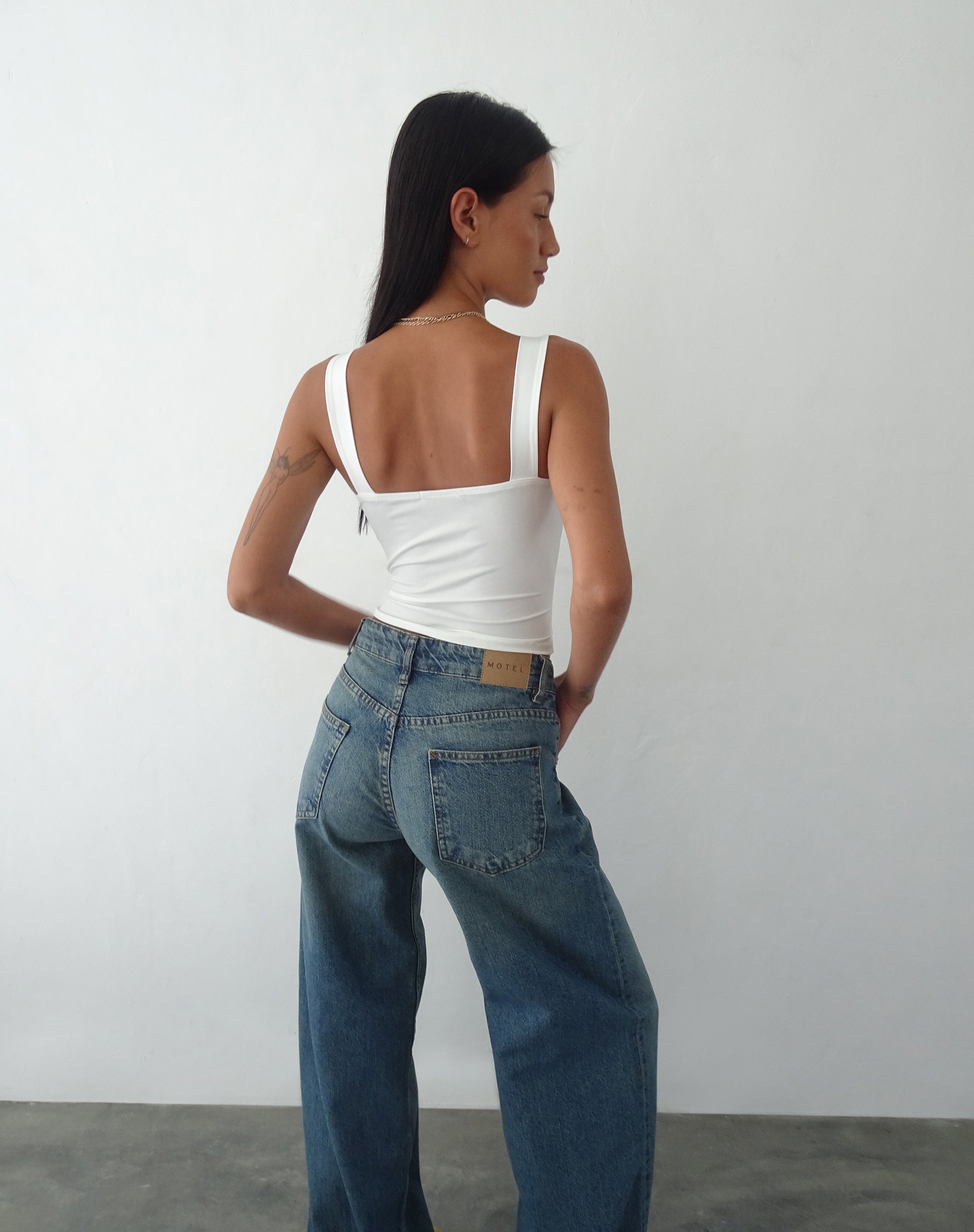 Ulani Crop Top in Ivory-Nico Sky