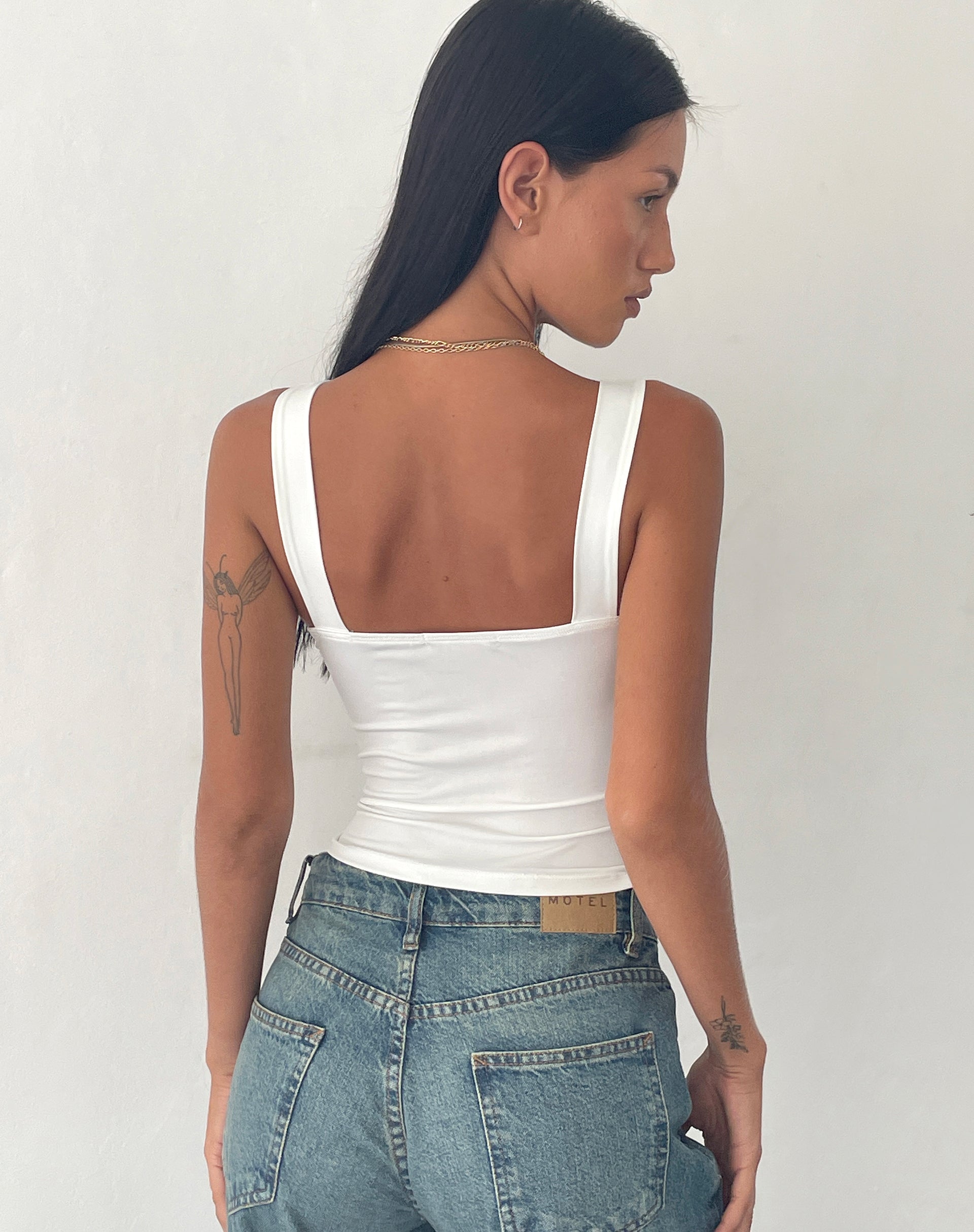 Ulani Crop Top in Ivory-Nico Sky