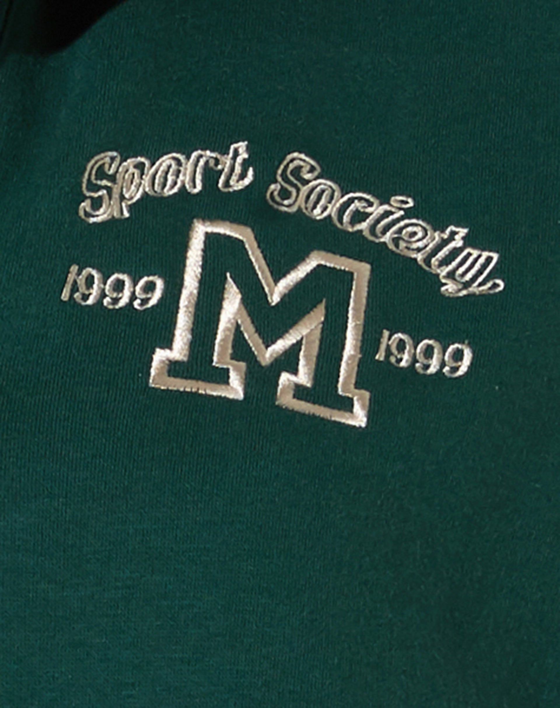 Varsity Oversized Jumper in Forest Green Winter White Sport Society-Nico Sky