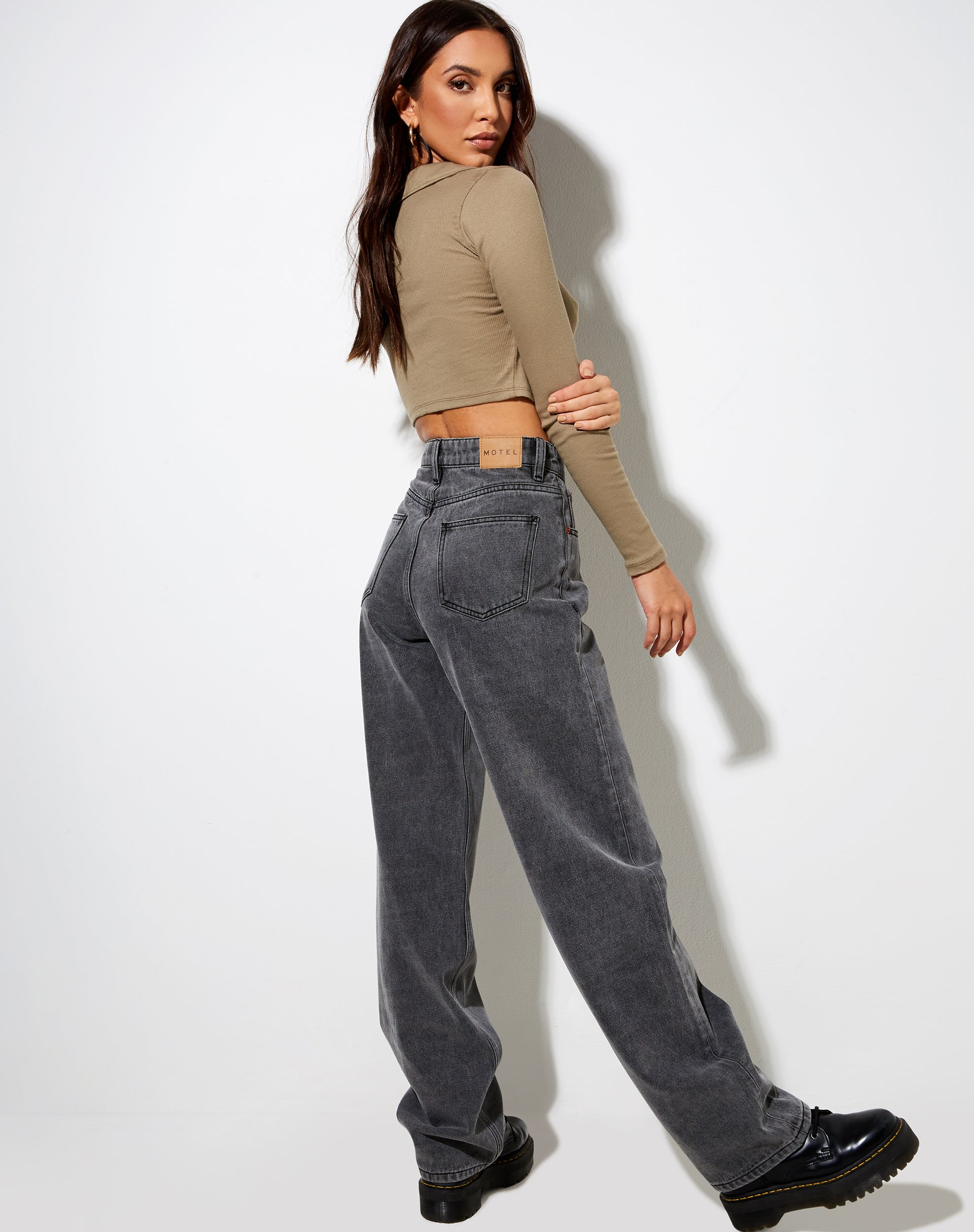 Venema Long Sleeve Top in Rib Eucalyptus-Nico Sky