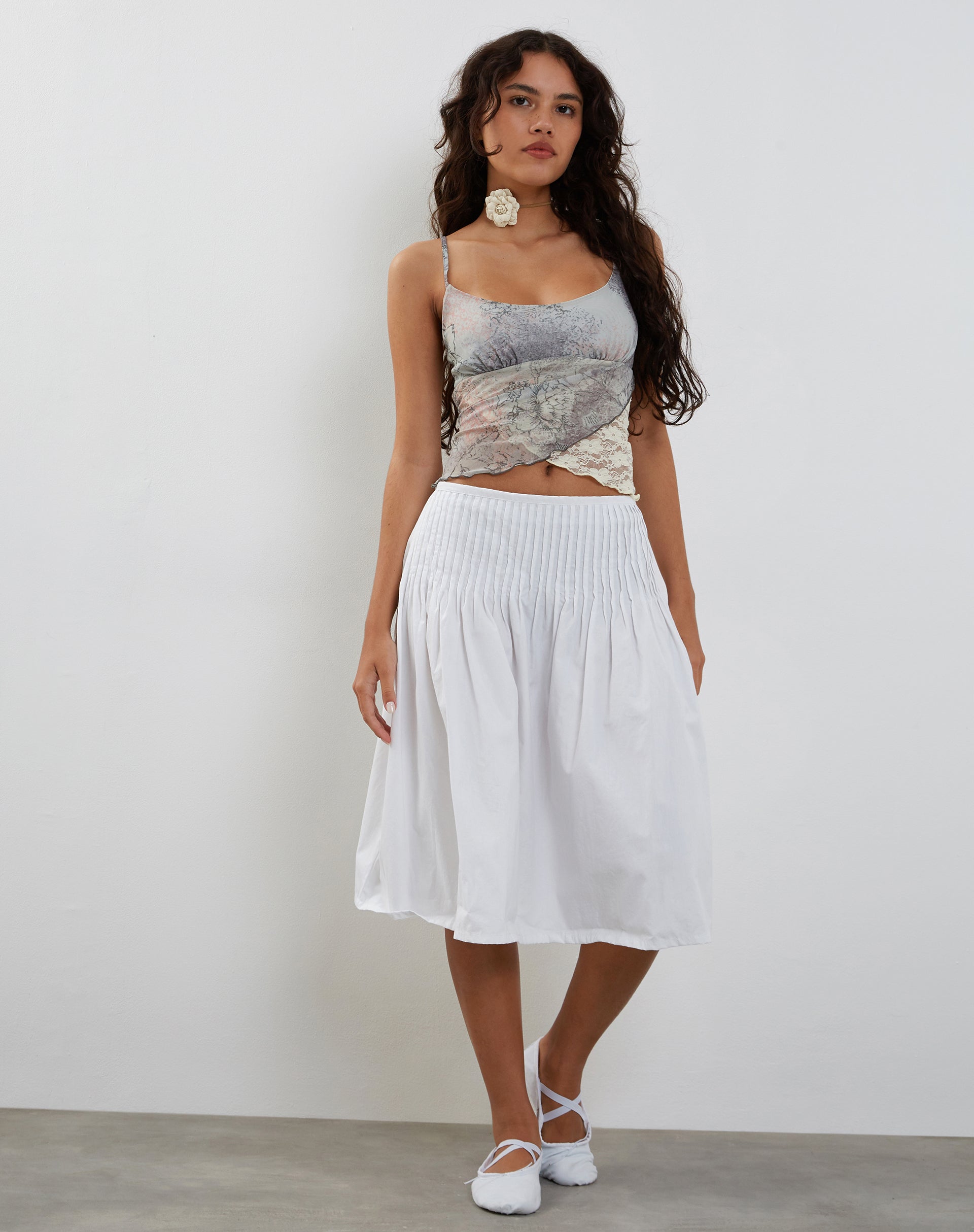 Vienna Cami Top in Pastel Floral Lace-Nico Sky