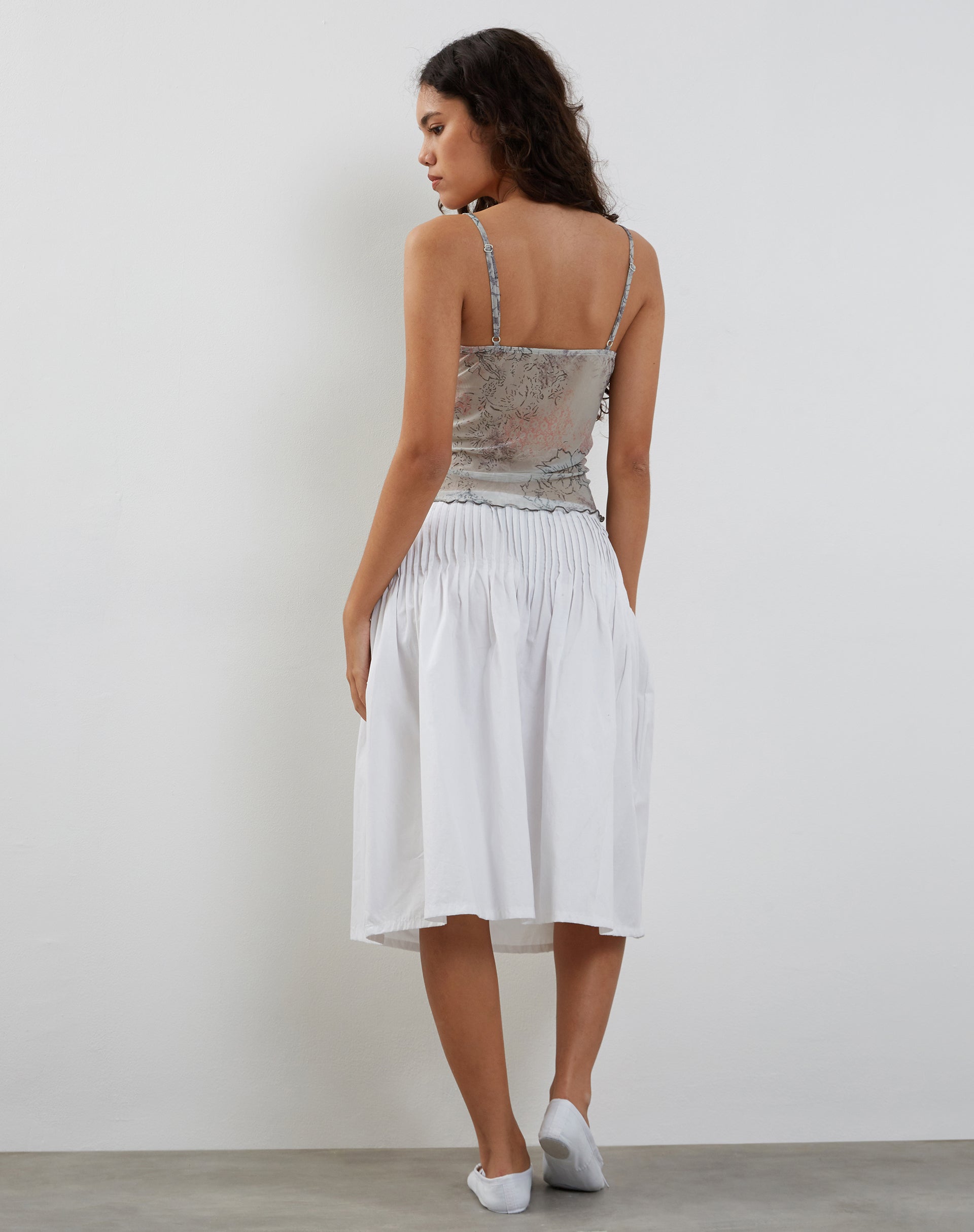 Vienna Cami Top in Pastel Floral Lace-Nico Sky