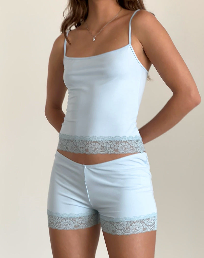 Vikha Vest Top in Soft Slinky Blue-Nico Sky