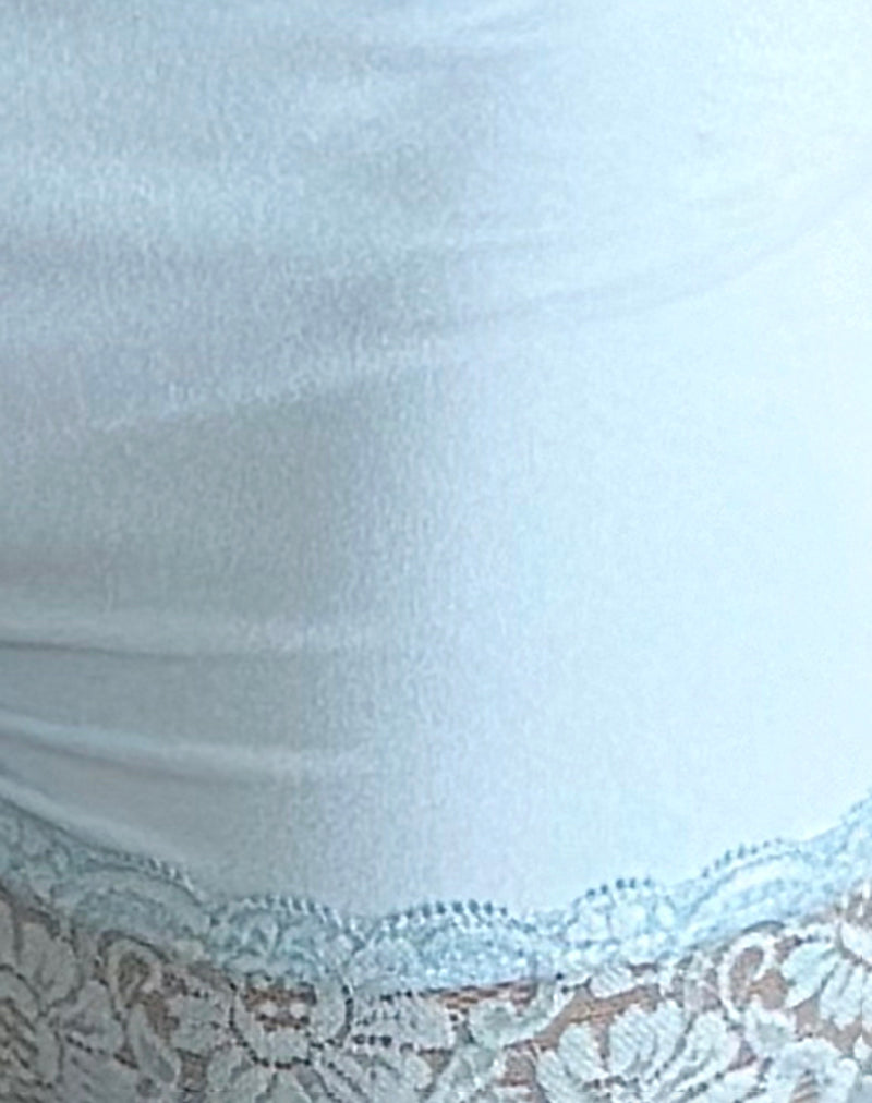 Kuden Lace Hem Micro Shorts in Soft Slinky Blue-Nico Sky