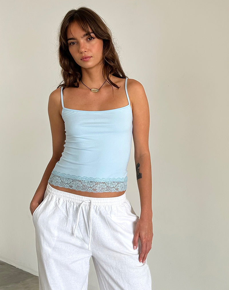 Vikha Vest Top in Soft Slinky Blue-Nico Sky