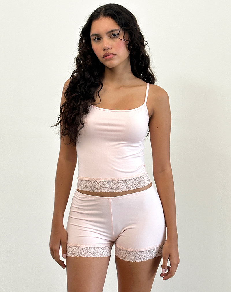 Vikha Vest Top in Soft Jersey Pink-Nico Sky