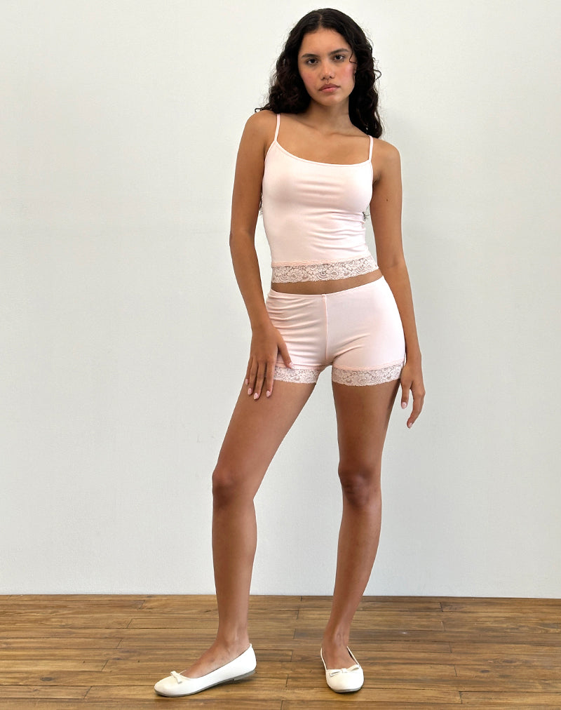 Vikha Vest Top in Soft Jersey Pink-Nico Sky