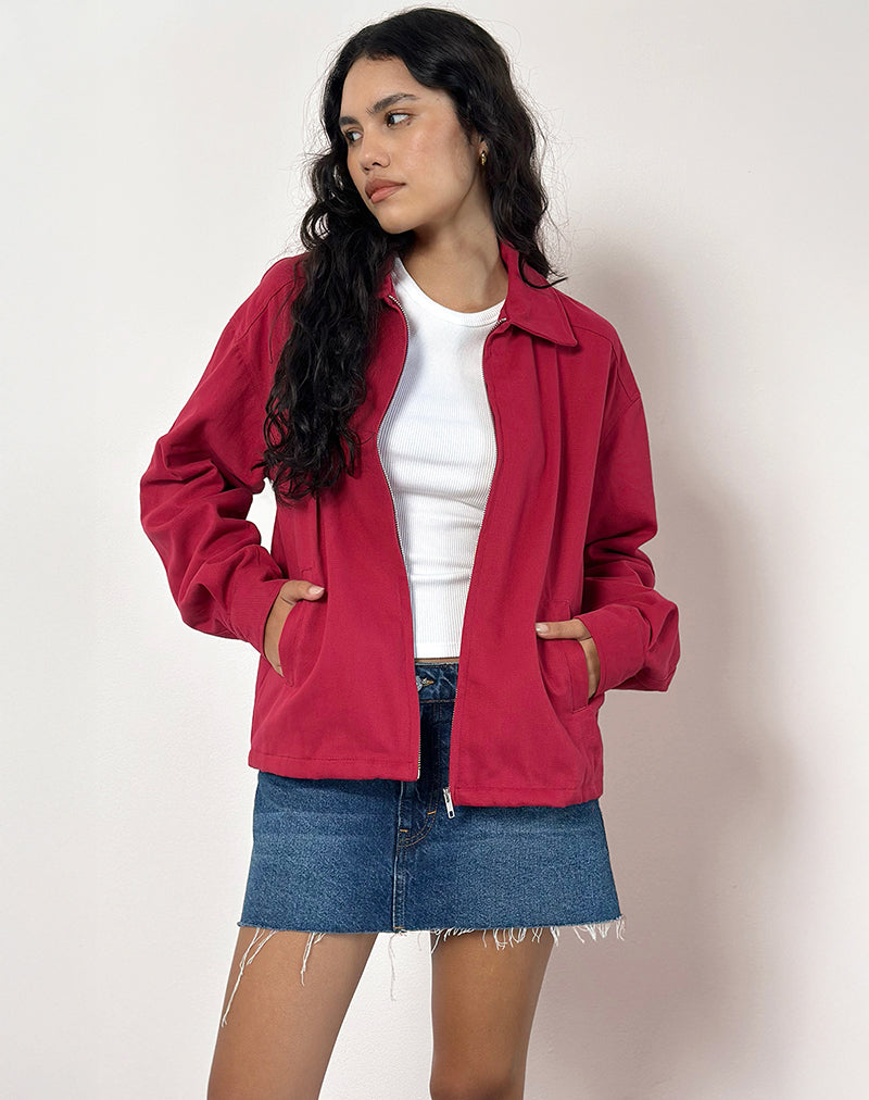 Vita Bomber Jacket in Adrenaline Red-Nico Sky