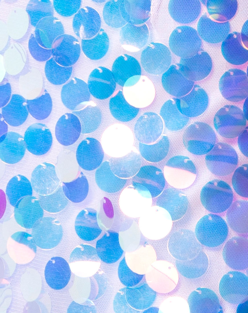 Weaver Skirt in Unicorn Disc Sequin-Nico Sky