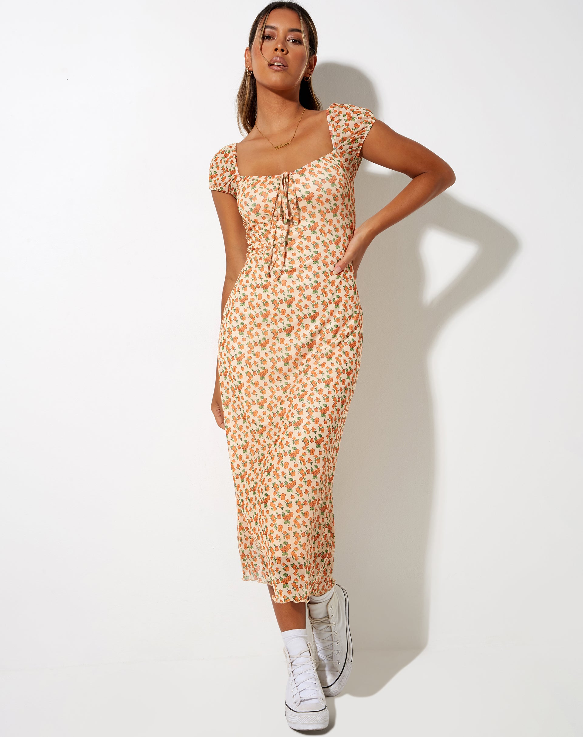 Windy Midi Dress in Summer Bloom-Nico Sky