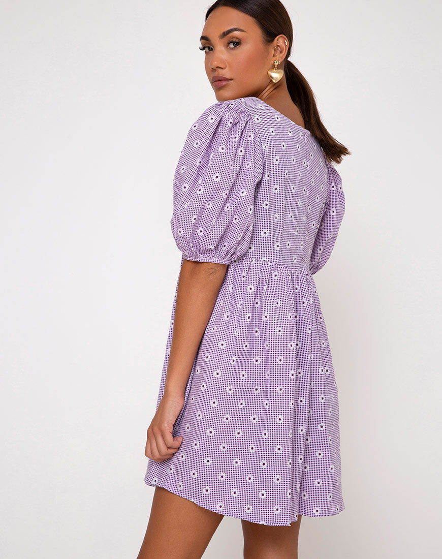Wretta Dress in Daisy Field Lavender-Nico Sky