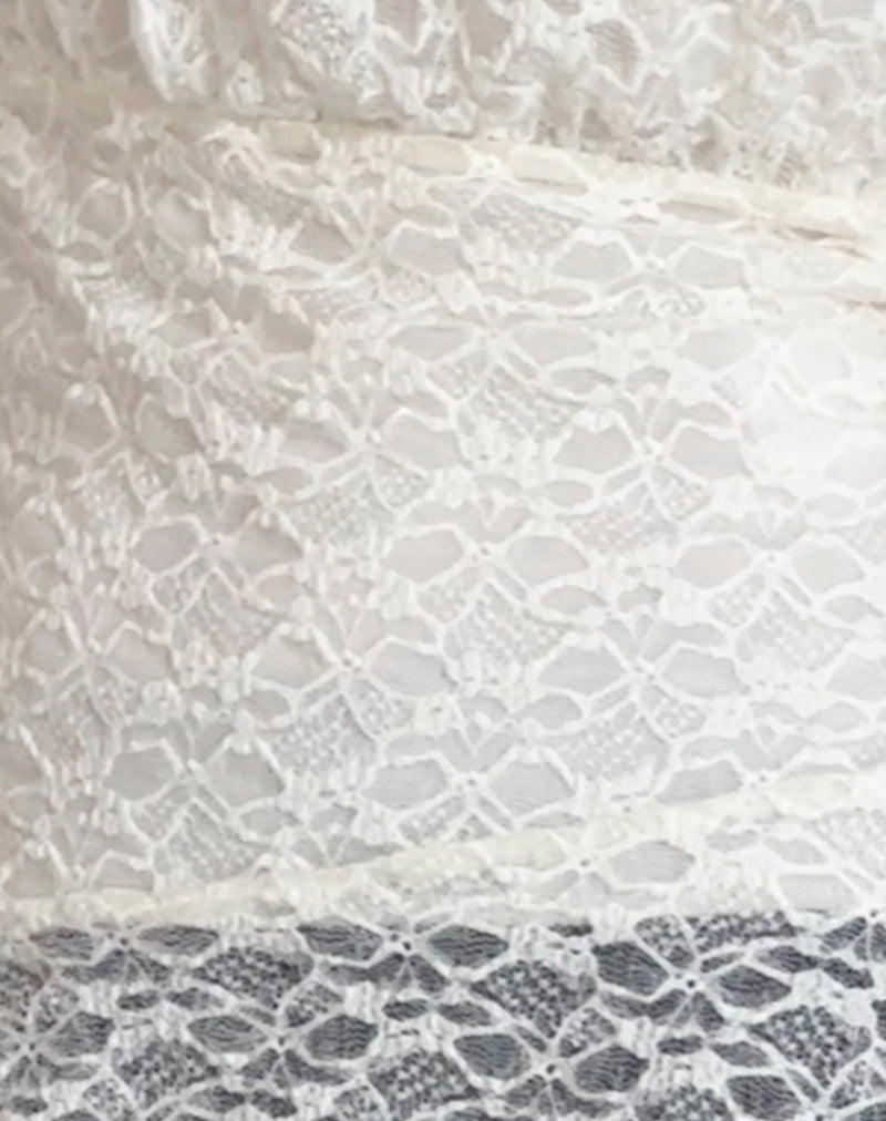 Wuni Longline Bandeau Top in Lace Ivory-Nico Sky
