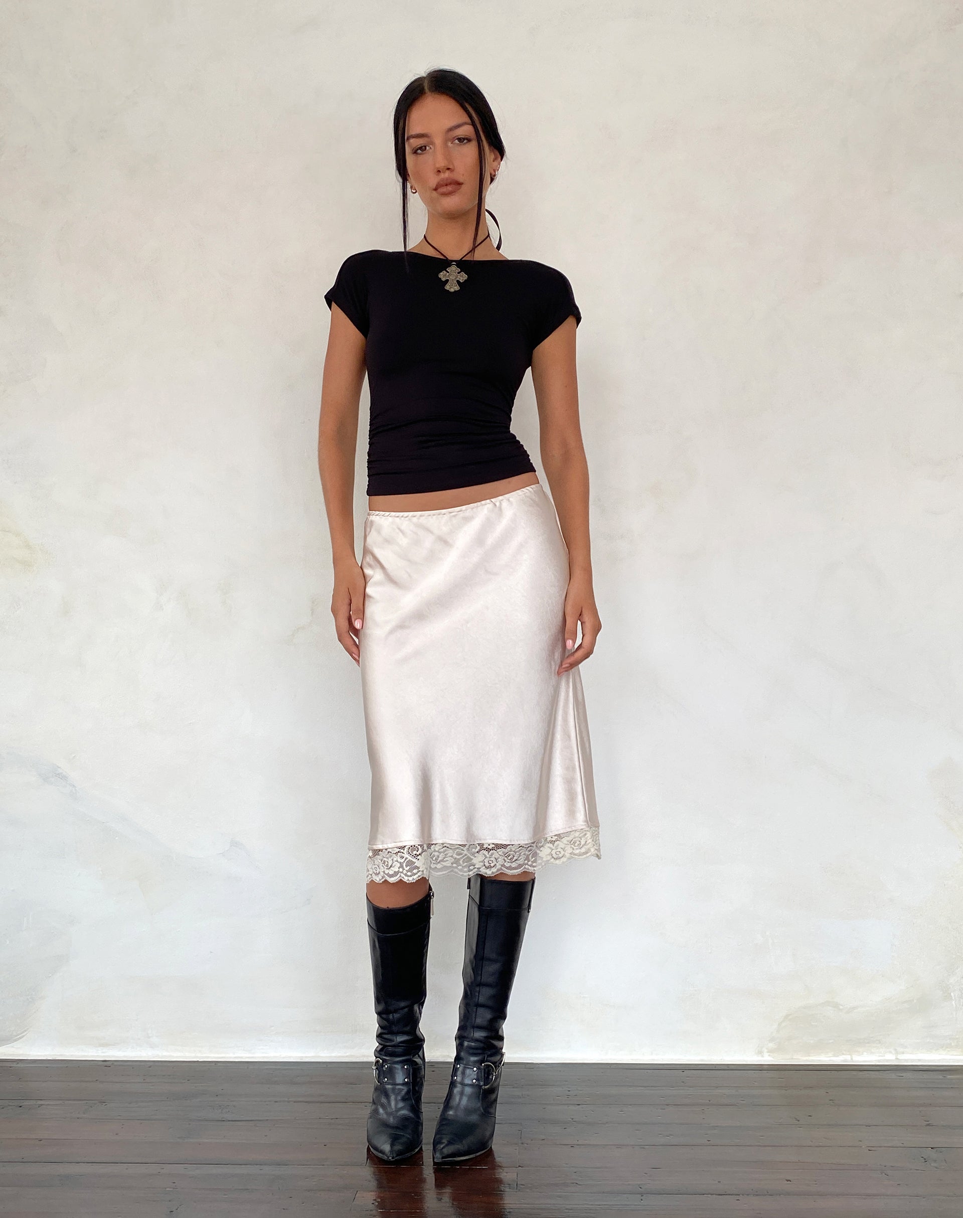 Xareni Ruched Backless Top in Black-Nico Sky