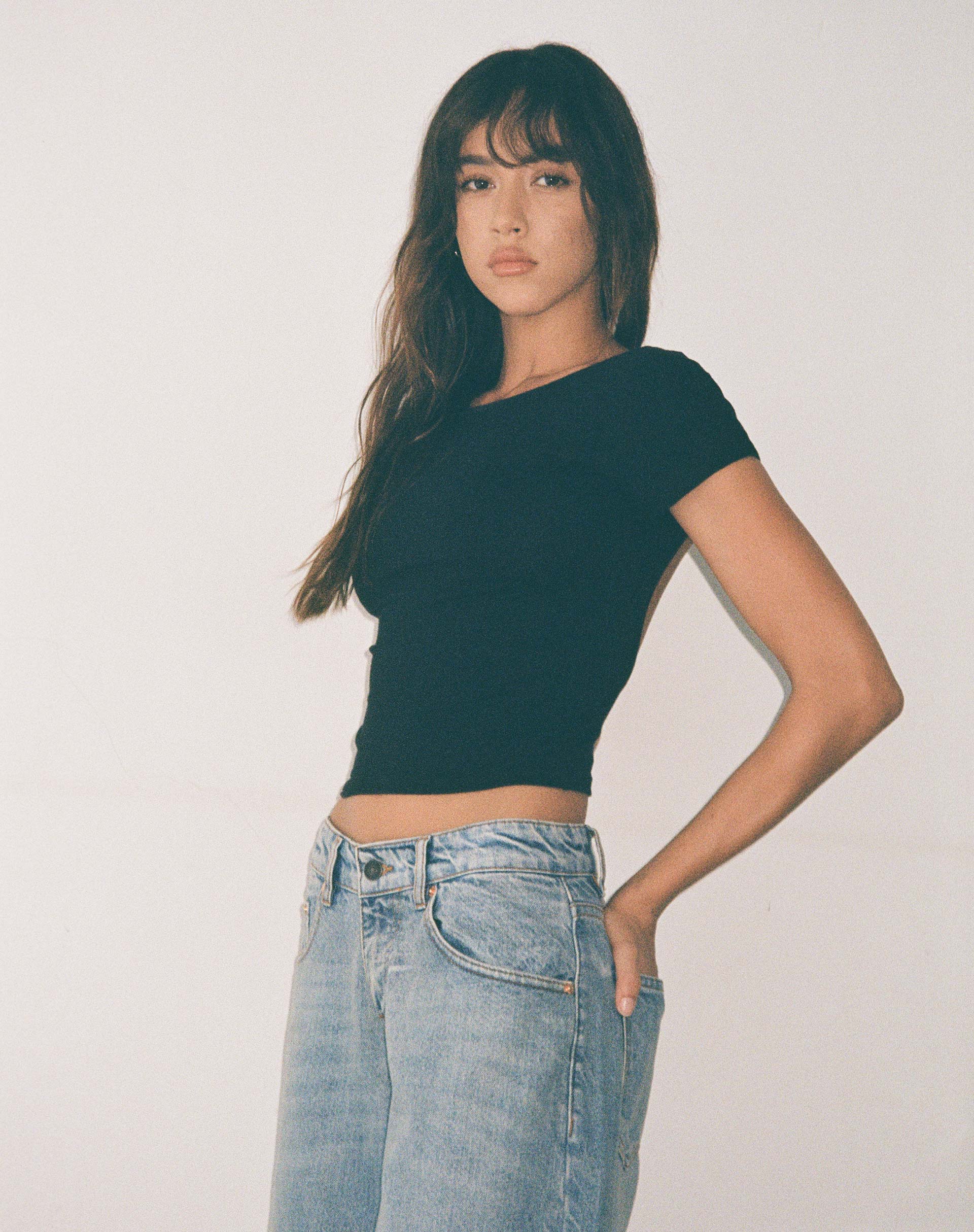Xiwang Crop Top in Black-Nico Sky