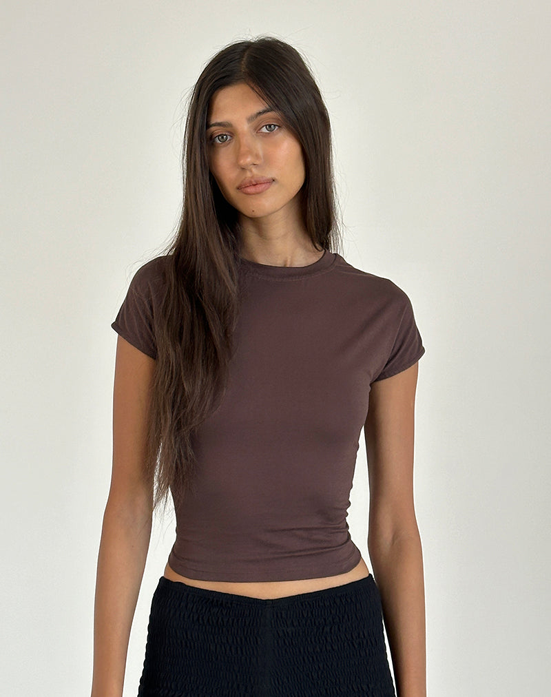 Xiwon Bow Back Top in Deep Mahogany-Nico Sky