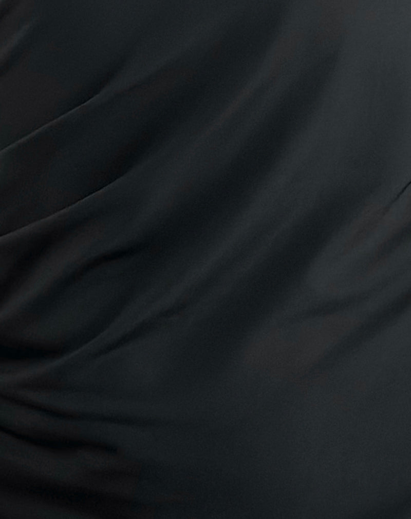Xowen One Shoulder Dress in Slinky Black-Nico Sky