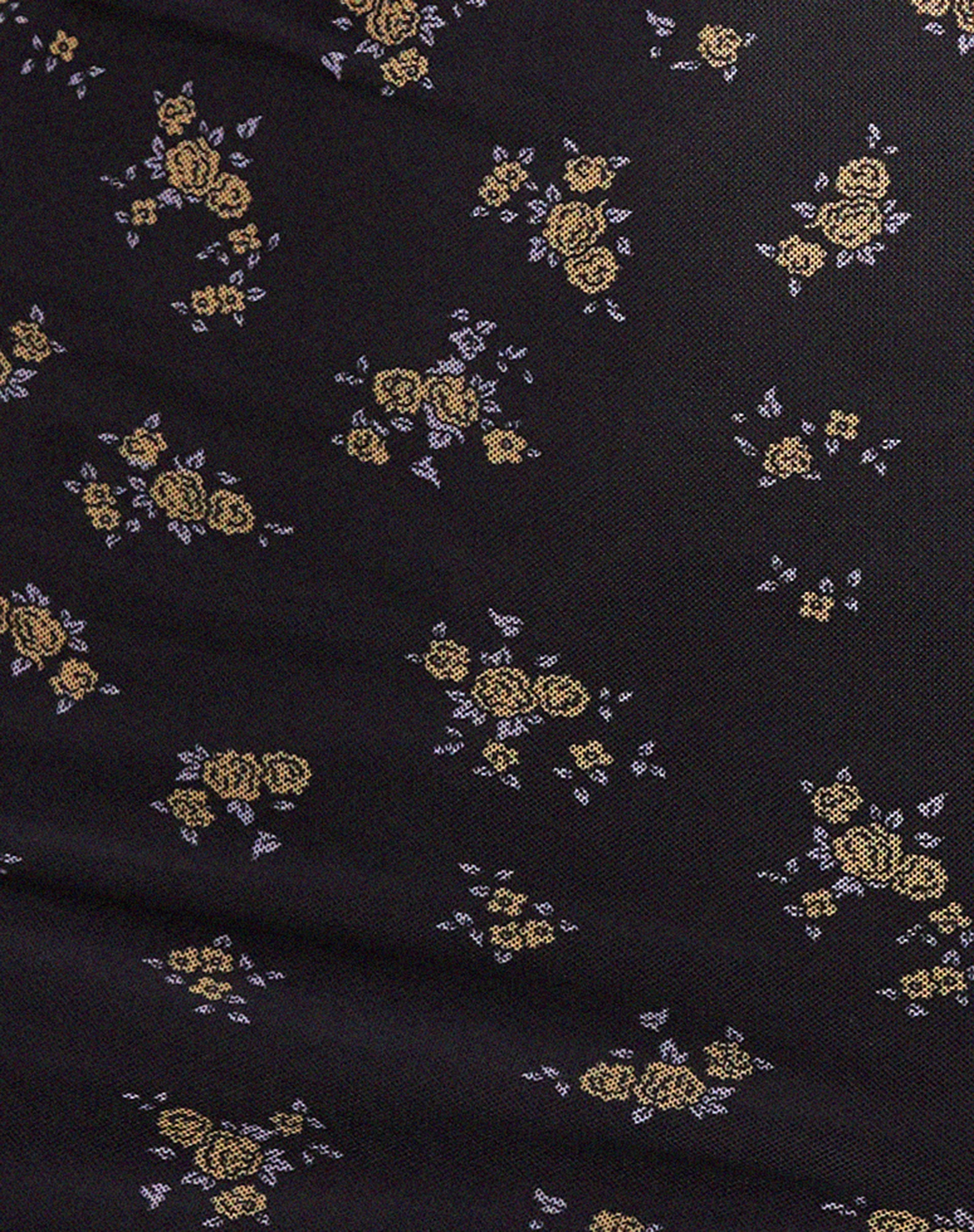 Wilem Long Sleeve Dress in Femme Floral Black and Gold-Nico Sky