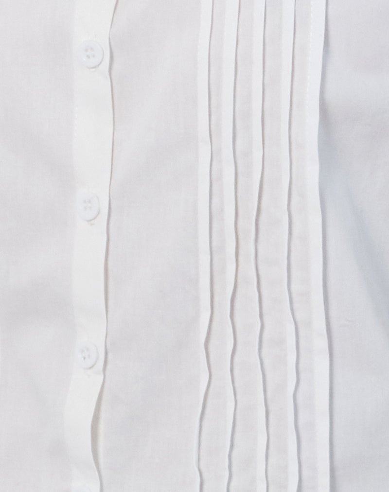 Yara Blouse in Poplin White-Nico Sky