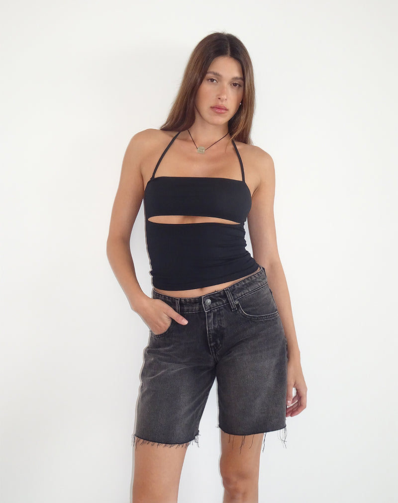 Yasi Top in Black-Nico Sky